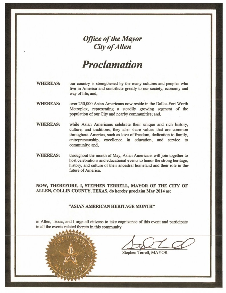 DFW AACC Proclamations_2014_Allen