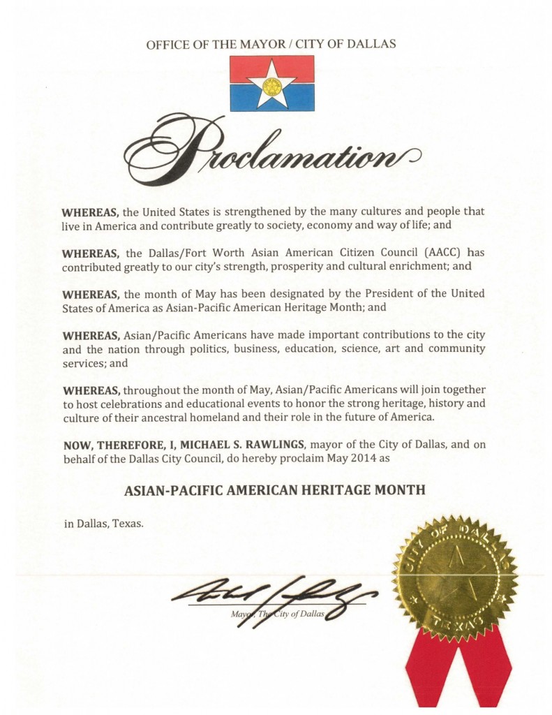 DFW AACC Proclamations_2014_Dallas