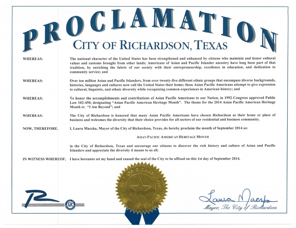 DFW AACC Proclamations_2014_Richardson