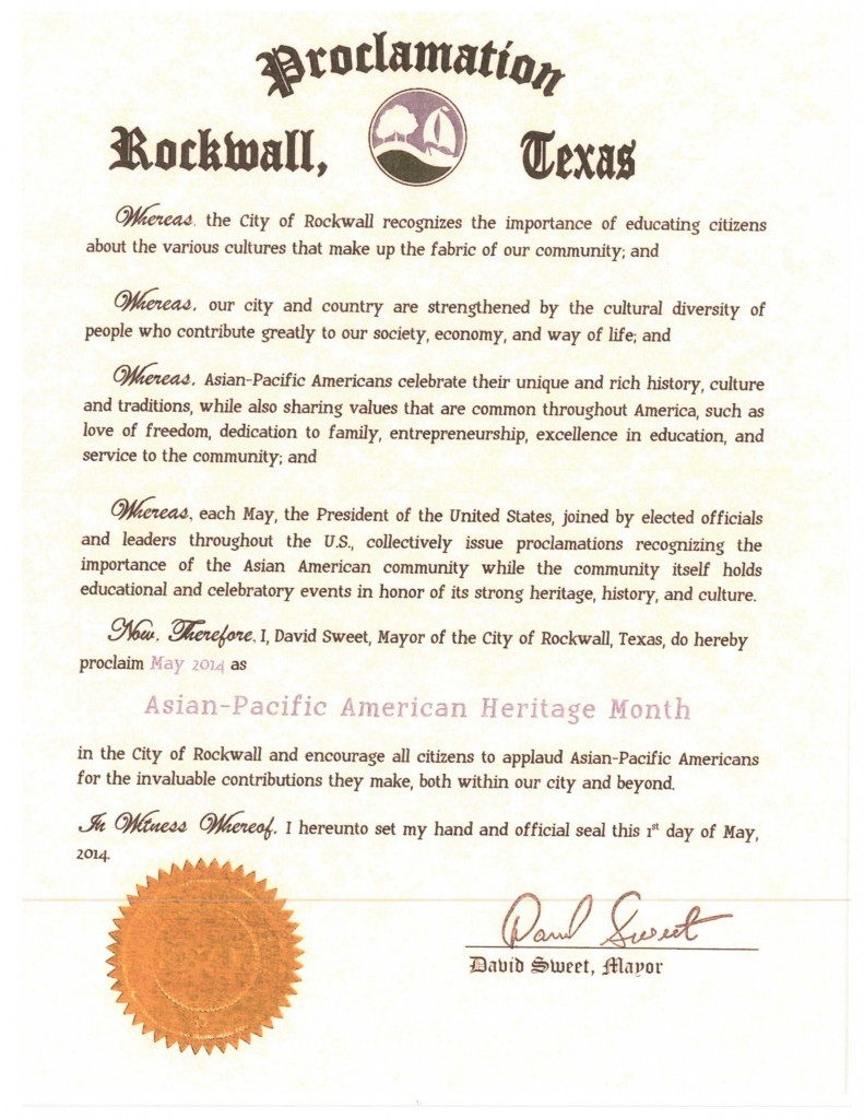 DFW AACC Proclamations_2014_Rockwall